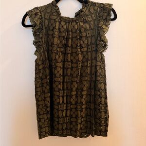 Anthropologie Maeve Olive Textured Top
